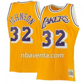 Camiseta Hombre Los Angeles Lakers Magic Johnson 32 Hardwood Classics Gris Swingman